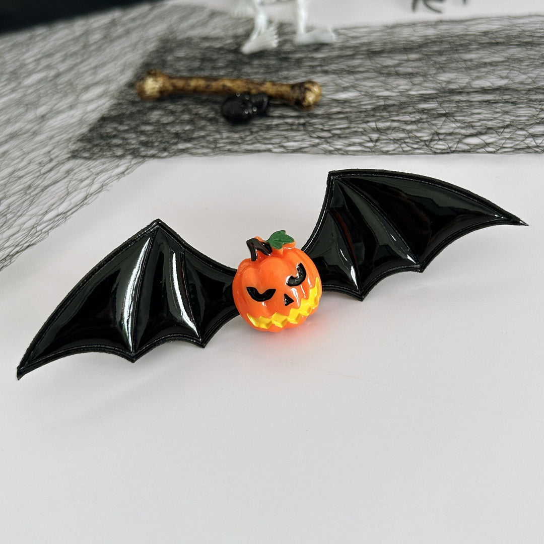 Halloween dark magic devil bat wings hair clip