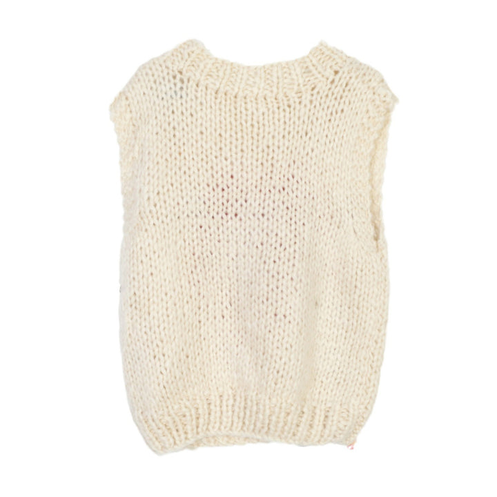 Sweet personality sleeveless Hand-crocheted love knitted vest