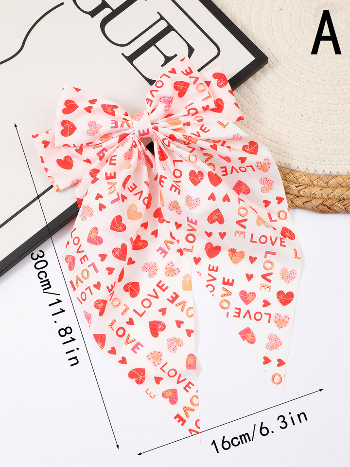 Valentine's sweet ribbon bow hair clip for girls women