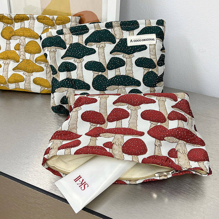 Mushroom pattern Cosmetic Bag travel toiletry bag