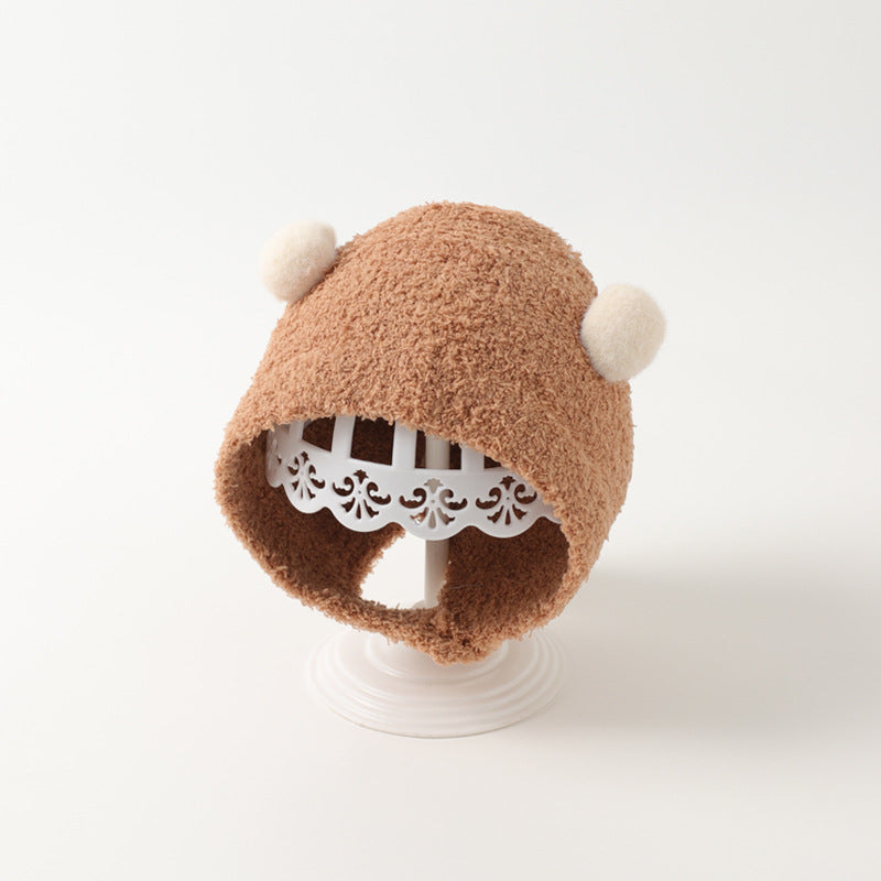 Baby cute ear protection hat warm plush hat