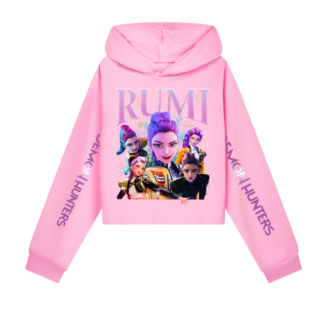 KDH K-pop inspired Rumi cropped hooded sweatshirt