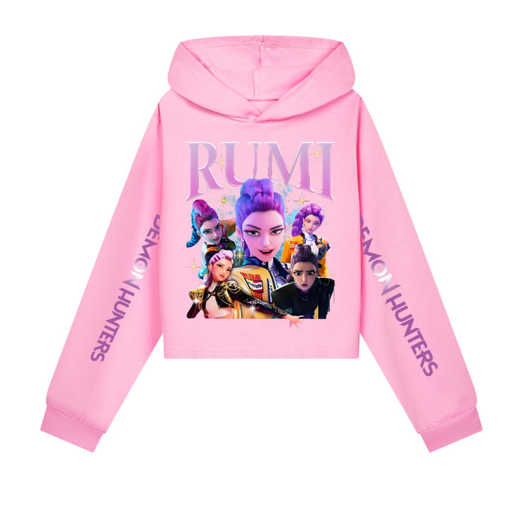 KDH K-pop inspired Rumi cropped hooded sweatshirt