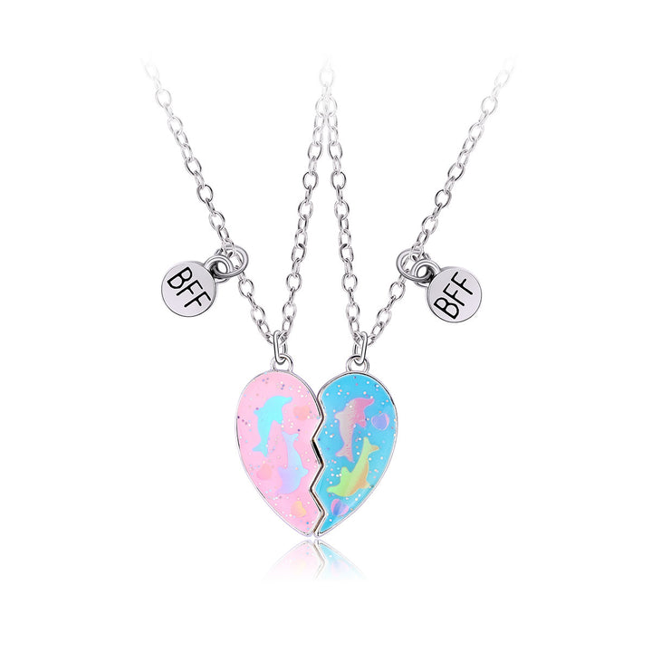 Valentine's Heart-shaped magnetic necklace for best friends students gift