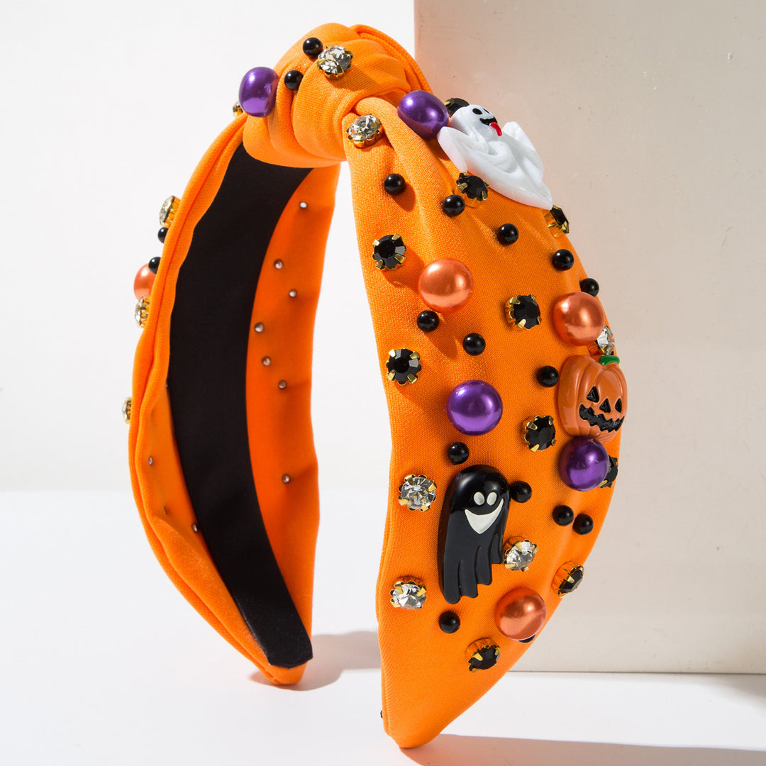 Halloween diamond pearl headband ghost pumpkin holiday hair accessories