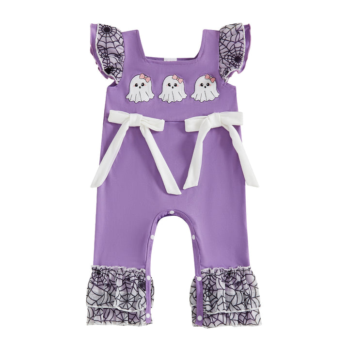 Cute Halloween Ghost Applique Bodysuit romper