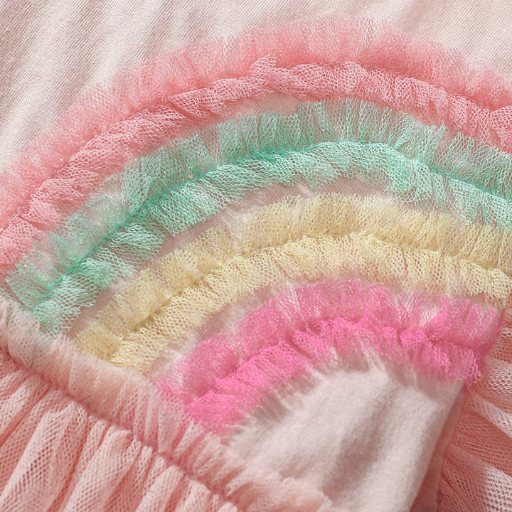 Girls Rainbow mesh princess dress