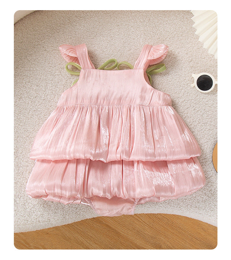 Summer Girls Tulip Flying Sleeve Jellyfish Dress