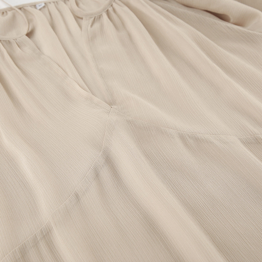 Flowy See-through chiffon dress Flounced Chiffon Dress