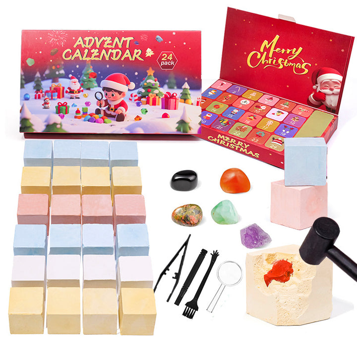 Crystal Christmas blind box-24 Grid Natural Stone