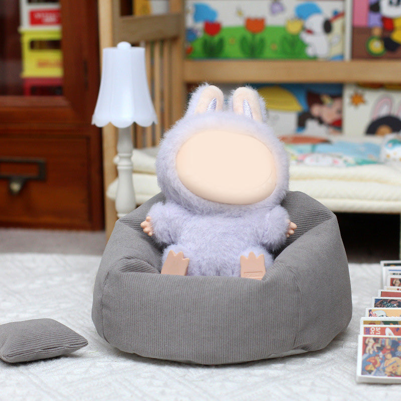 Mini lazy sofa for sitting labubu