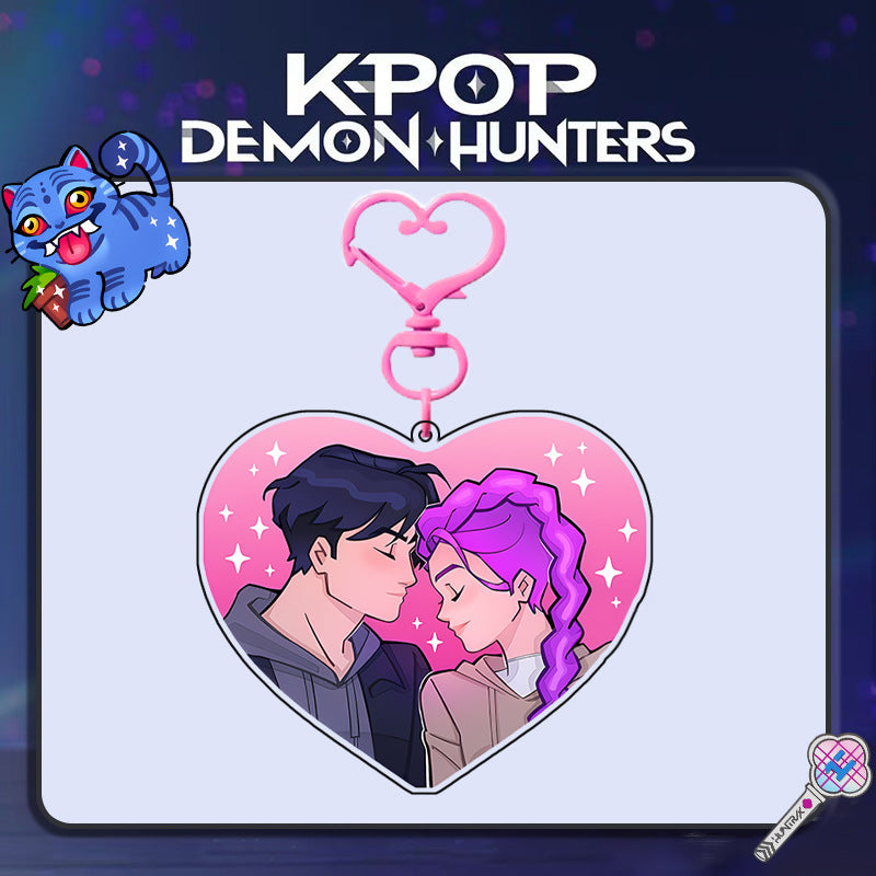 KDH K-pop inspired  Acrylic heart-shaped keychain