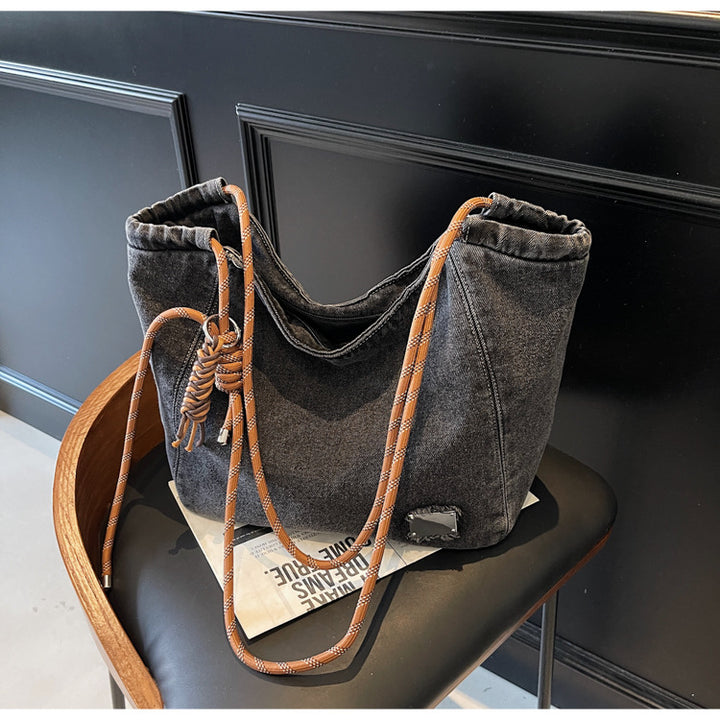 Large capacity denim tote bag shoulder bag