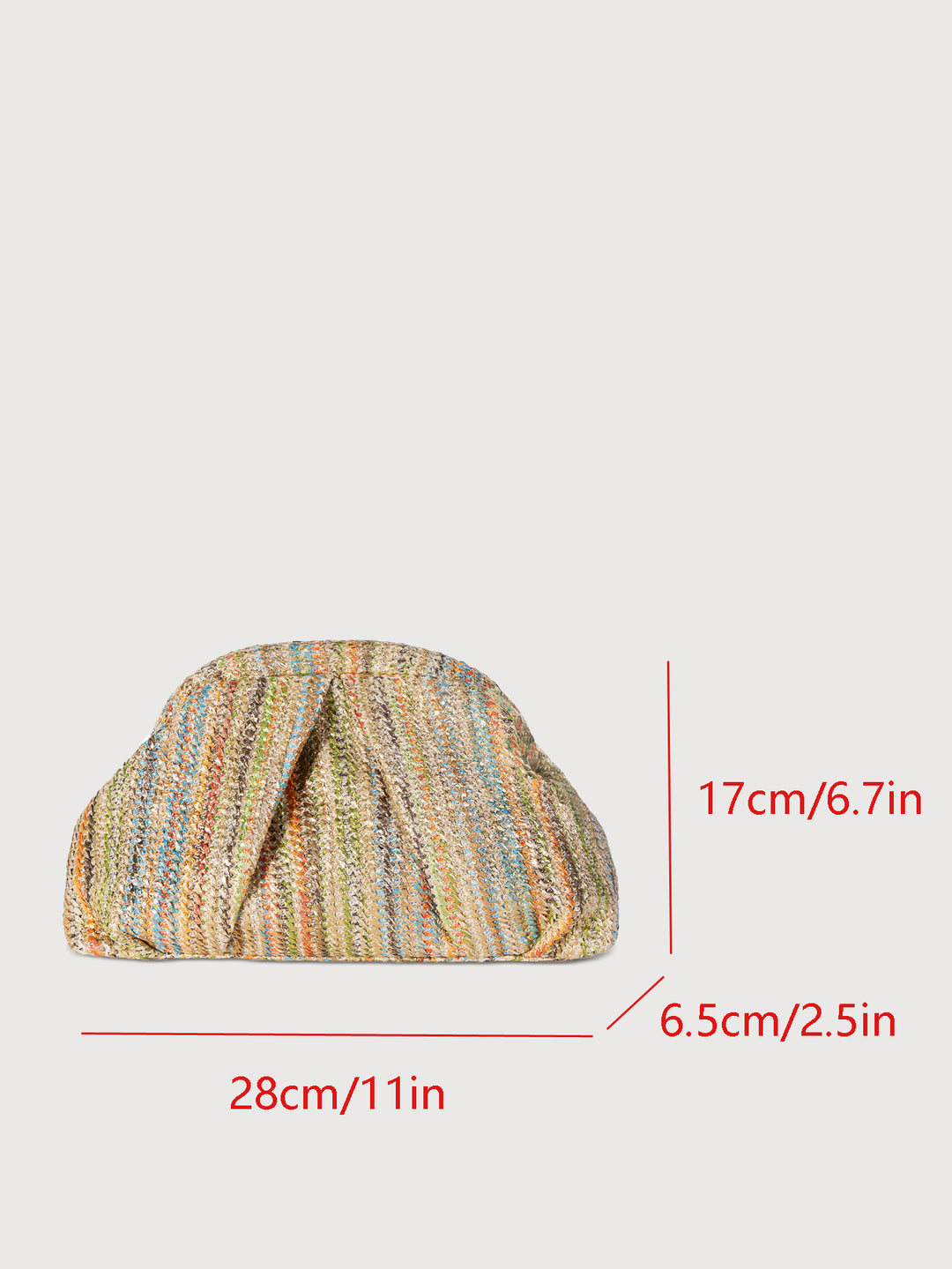 Women's Straw Woven colorful striped Clutch Handbags