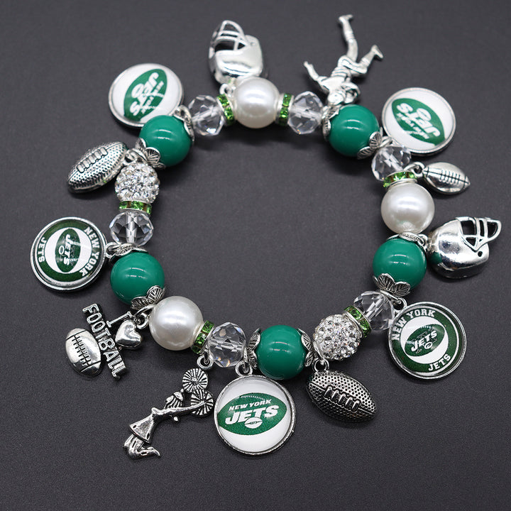 Football Game Day Alloy pendant beaded bracelets