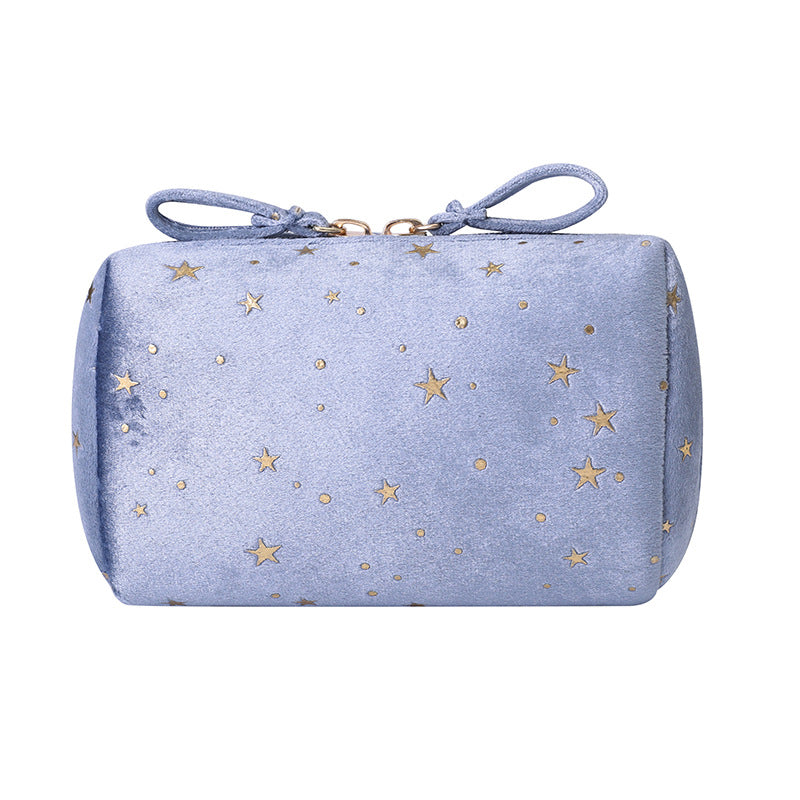 Velvet shiny stars cosmetic bag portable storage bag