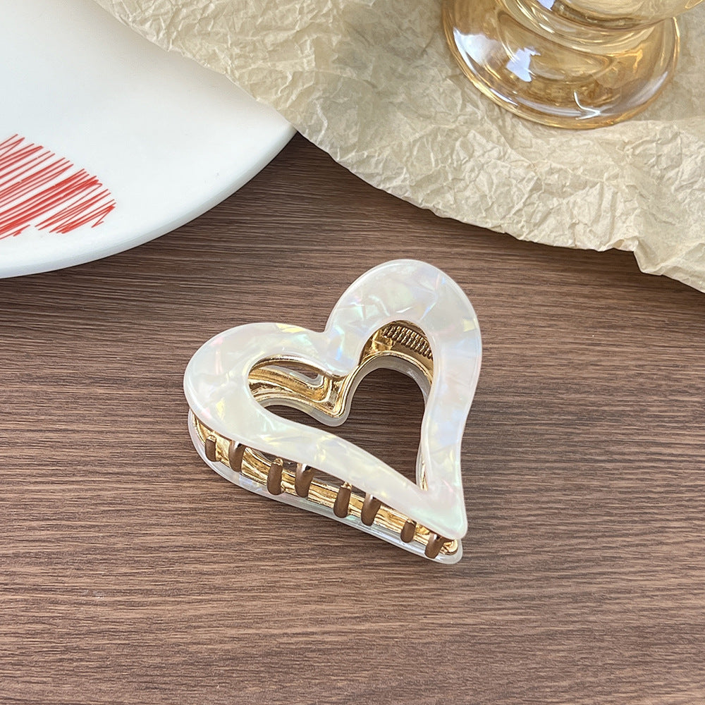 Valentine's Day heart-shaped hair shark clip