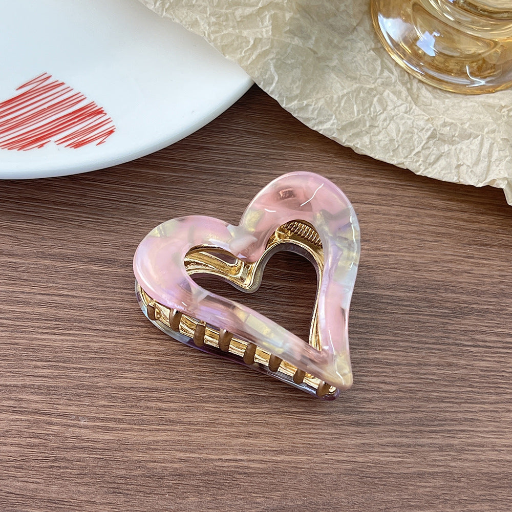 Valentine's Day heart-shaped hair shark clip