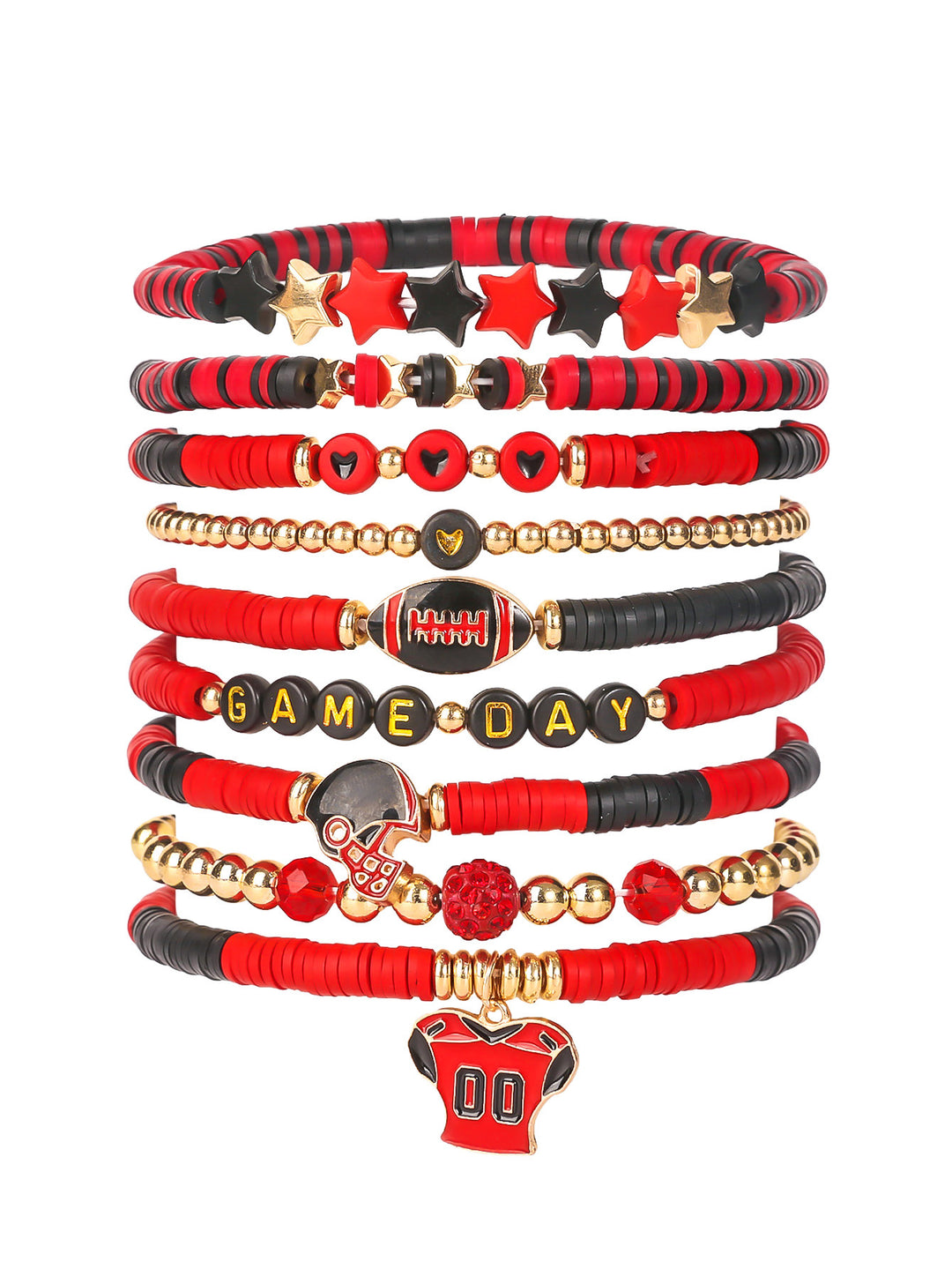 Football Game Day multi-layer beaded bracelets