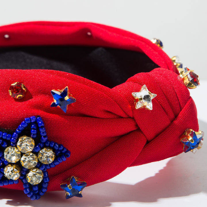 Diamond Rice Beads Stars Headband for 4th of July