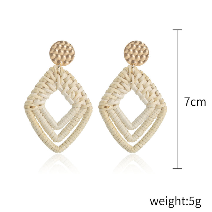 Boho straw earrings for women
