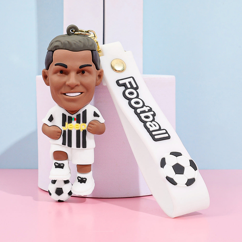 Football star character keychain Messi Ronaldo fan gift