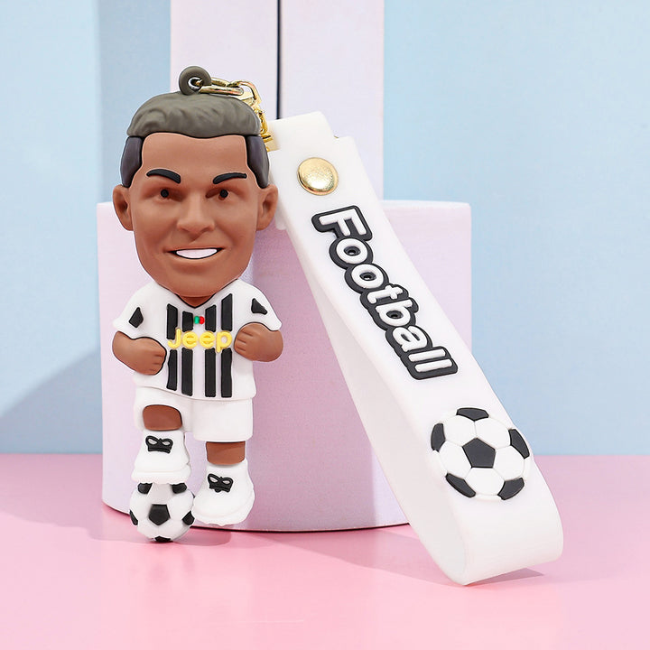 Football star character keychain Messi Ronaldo fan gift