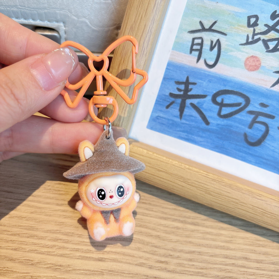 Magic witch hat labubu keychain Halloween gift