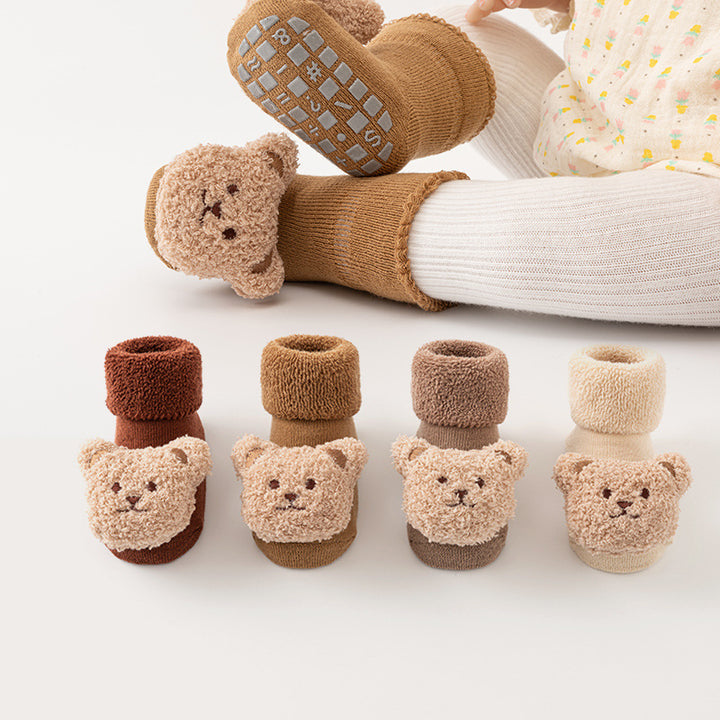 Newborn baby non-slip Terry plush socks
