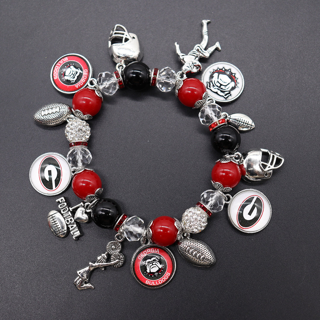 Football Game Day Alloy pendant beaded bracelets