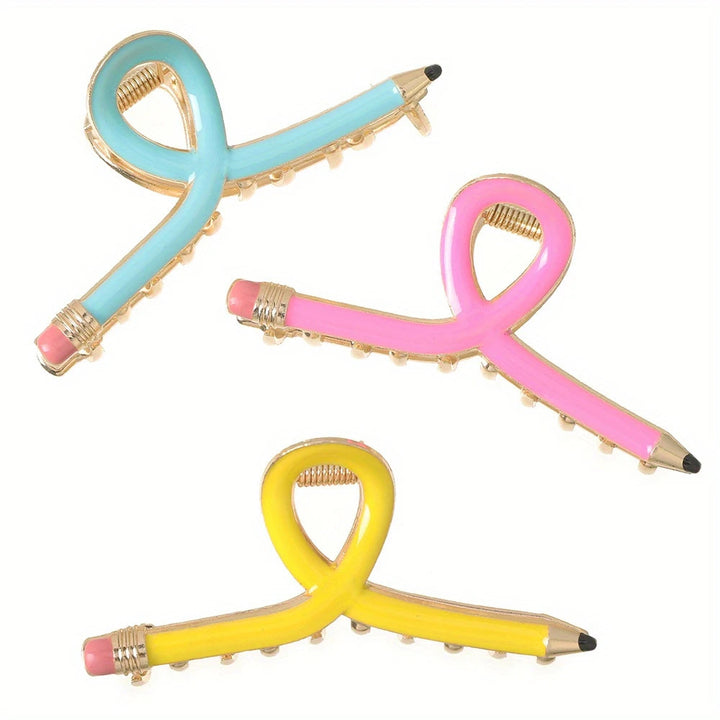"Metal Pencil hair Clip Back To School gift Teacher's Day Gift  "