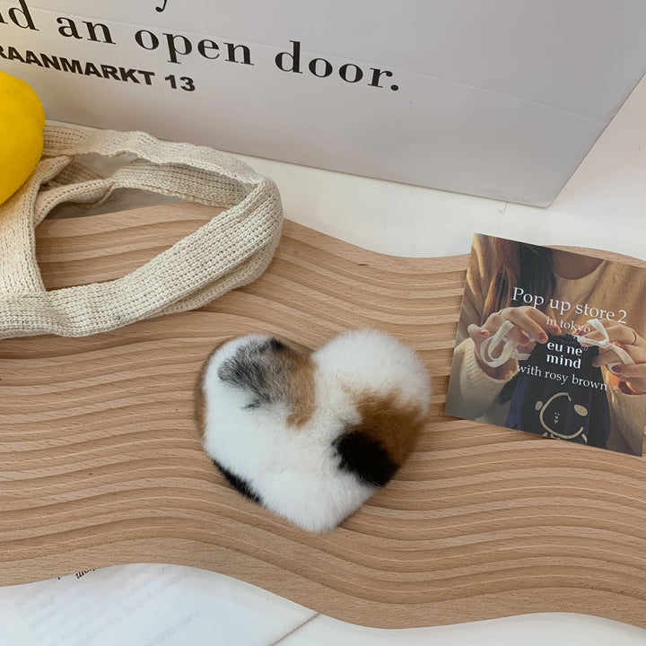 Sweet heart Furry hair clip for girls women