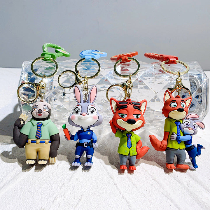 Zootopia character Silicone KeyChain Nick Judy pendant