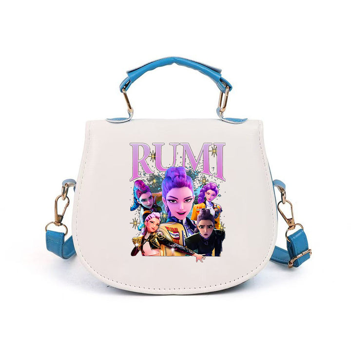 Kpop Demon Hunter small PU handbag shoulder bag-blue