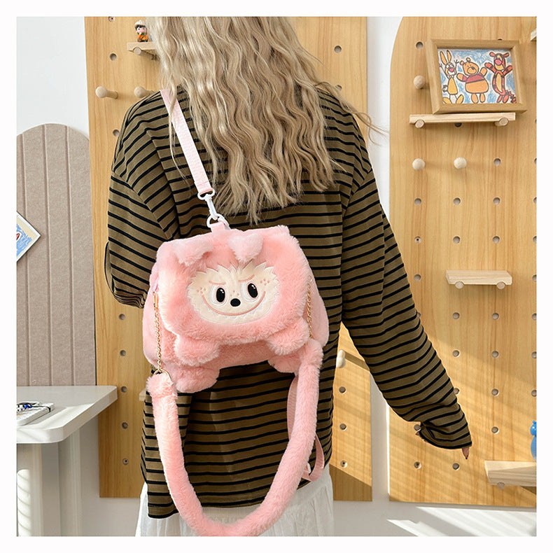 Labubu plush bag large capacity outing shoulder bag backpack