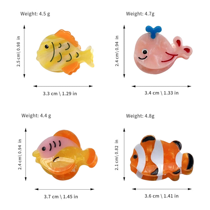 Cute fish hair clip Marine life acetate mini hair clip