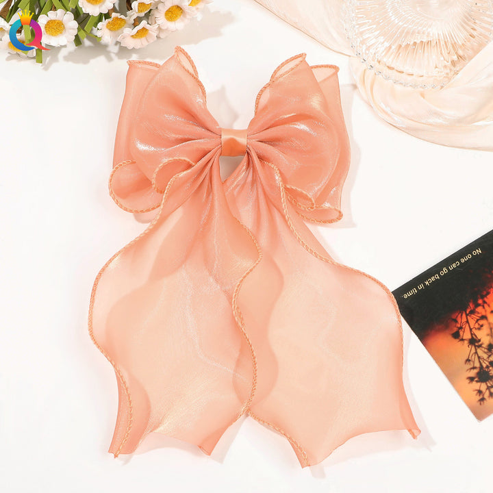 Pearlescent Mesh Hairbow Fairy Ribbon Bow Hair clip