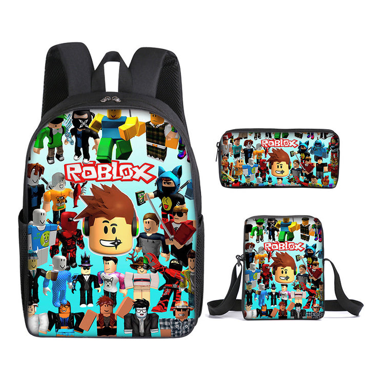 Roblox theme schoolbag students backpack 3pcs set