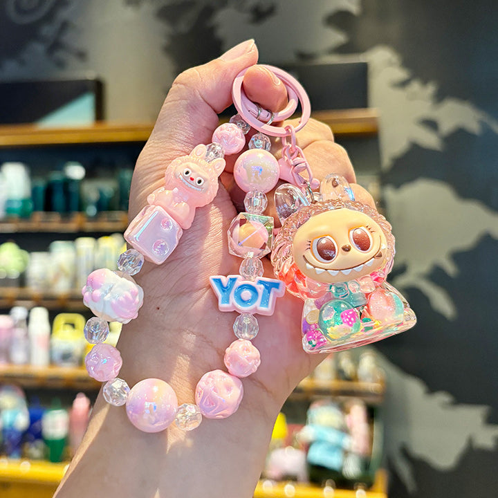 Crystal Quicksand Labubu Keychain Bag Pendant