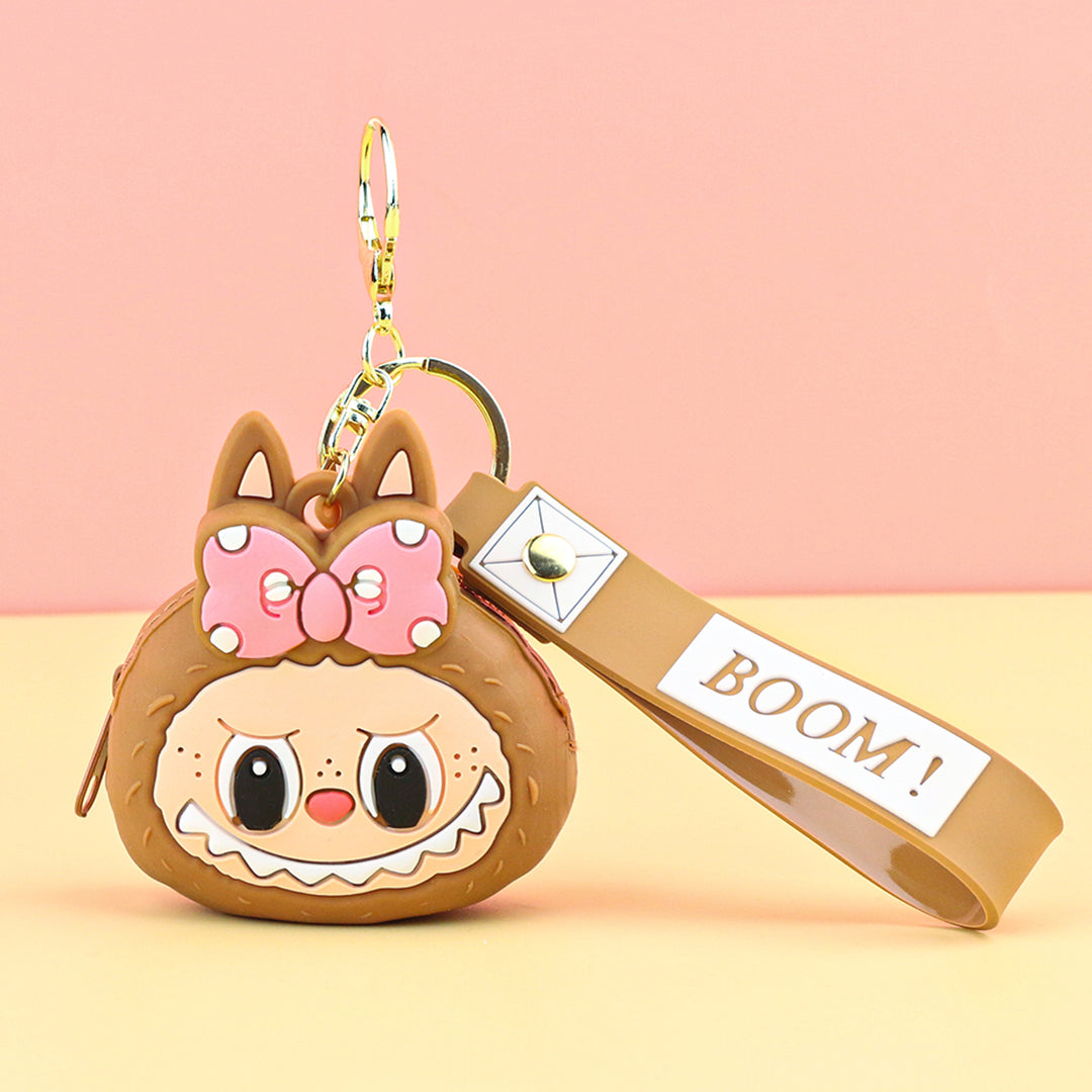 Children's silicone labubu coin purse key chain pendant gift