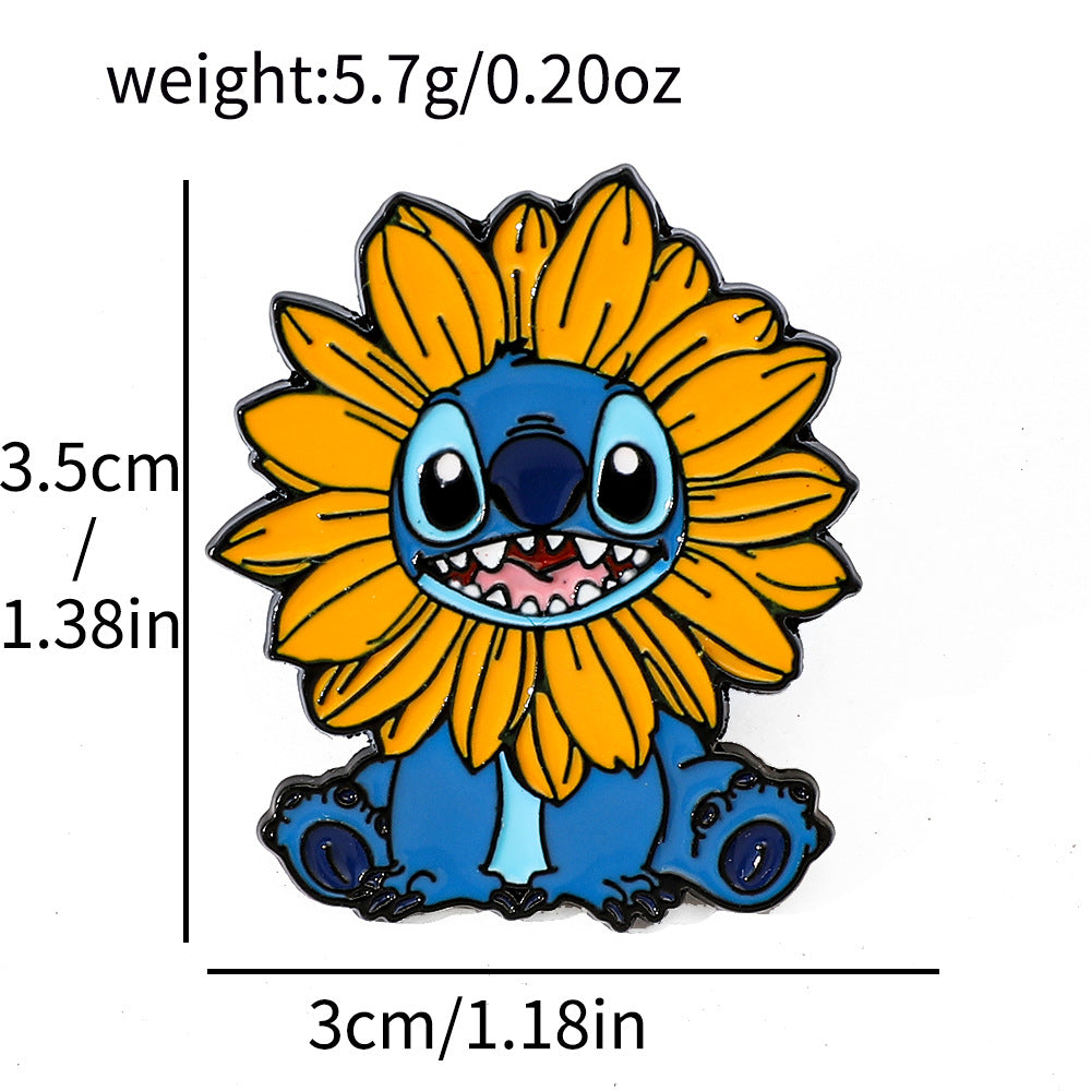 Cute cartoon Stitch metal alloy brooch Stitch badge