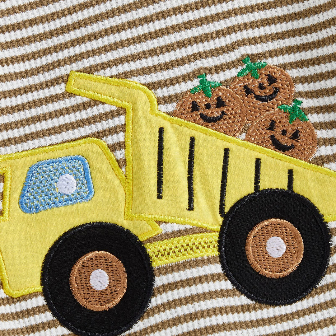 Baby waffle Halloween ghost embroidery sibling romper