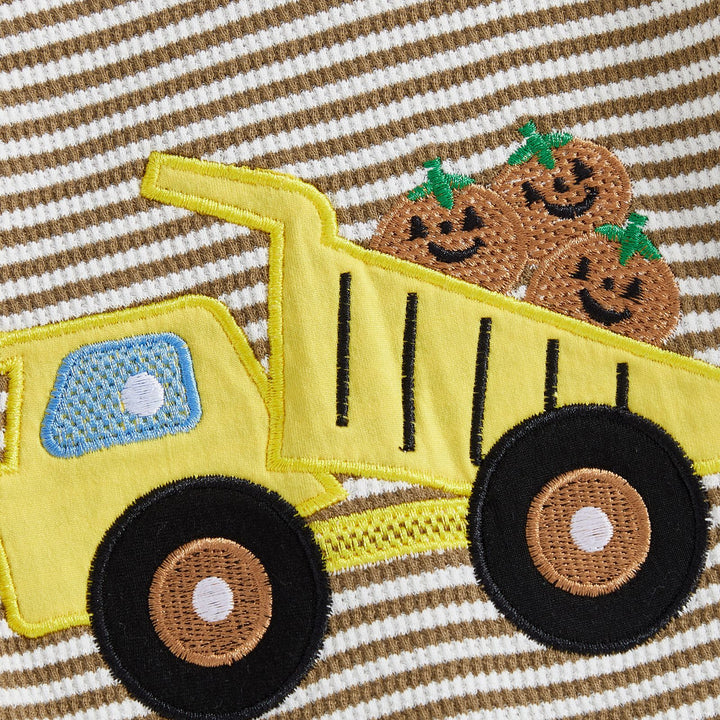 Baby waffle Halloween ghost embroidery sibling romper