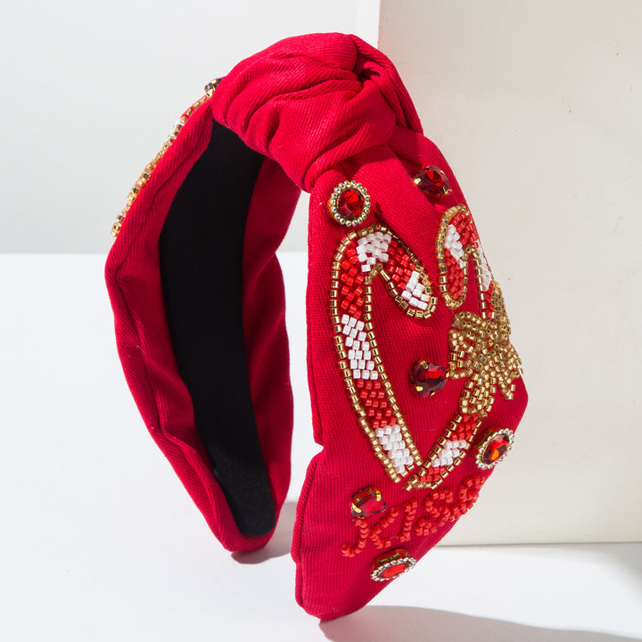 Valentine's day Hand-sewn LOVE heart beaded Headband