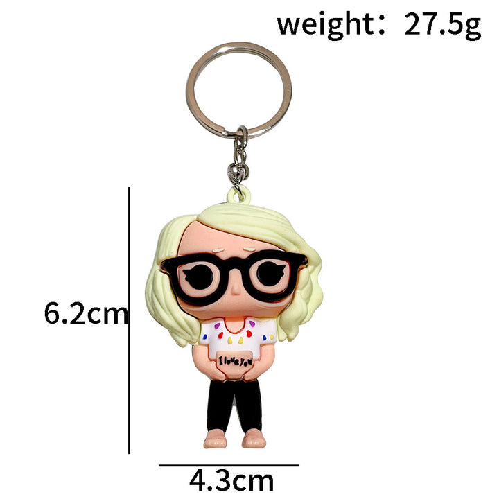 Taylor Swift cartoon character keychains 4pcs set