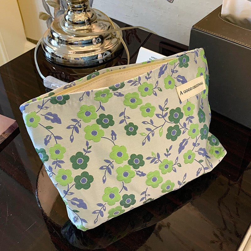Flower Embroidered cosmetic bag travel storage bag