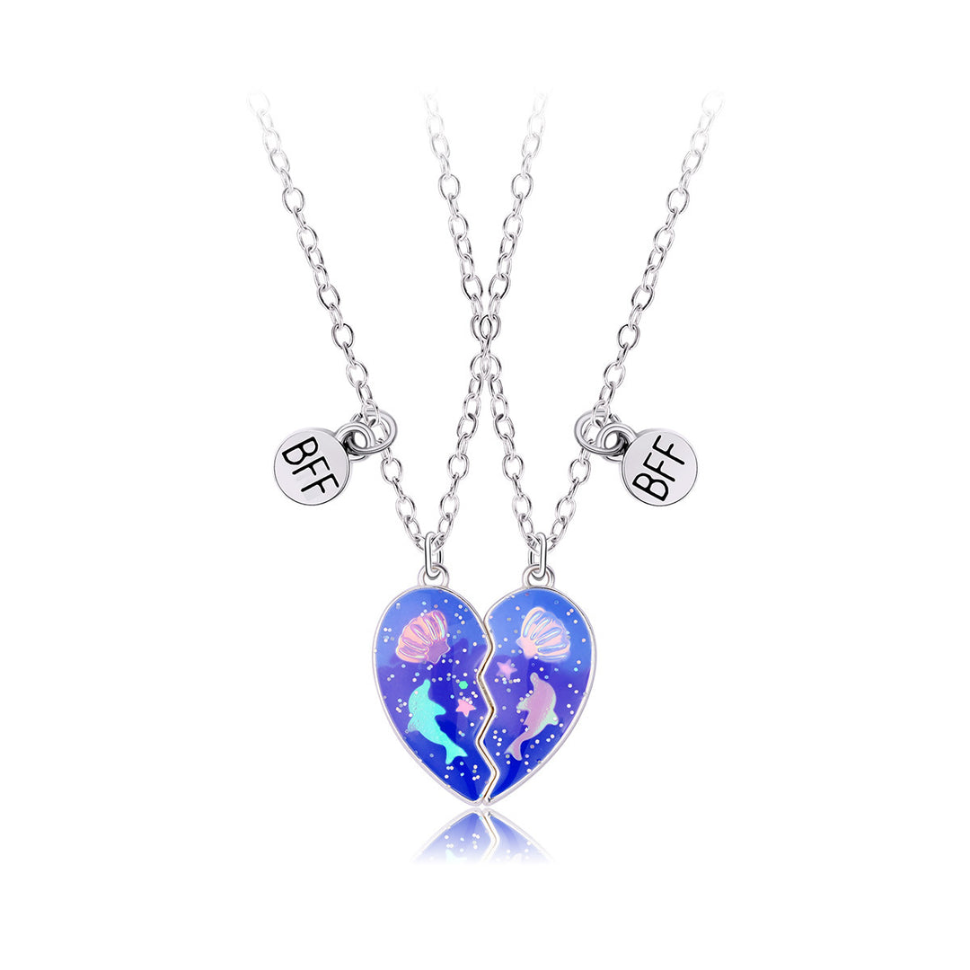 Valentine's Heart-shaped magnetic necklace for best friends students gift