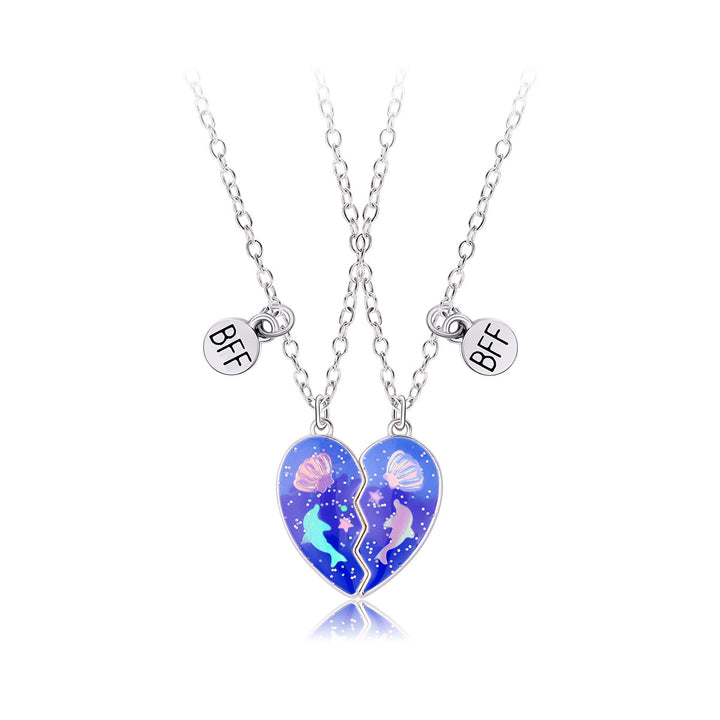 Valentine's Heart-shaped magnetic necklace for best friends students gift