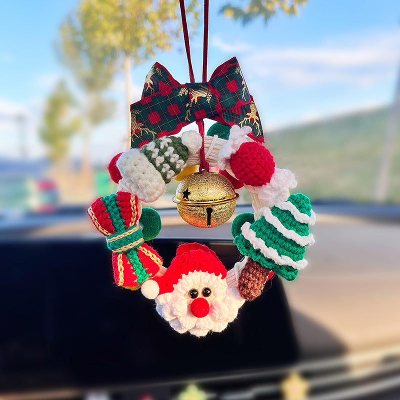 Handmade Christmas car pendant decoration Christmas wreath