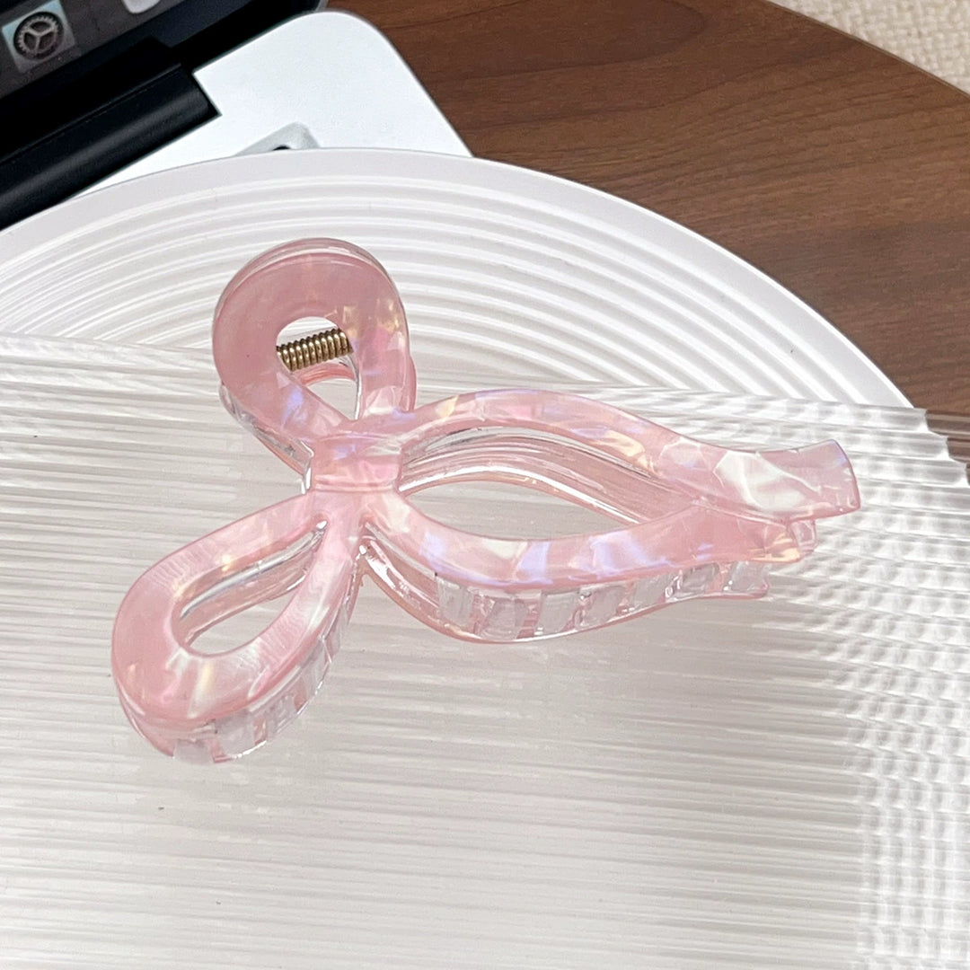 Jelly color bow hair claw clip fairy ribbon bow hair clip